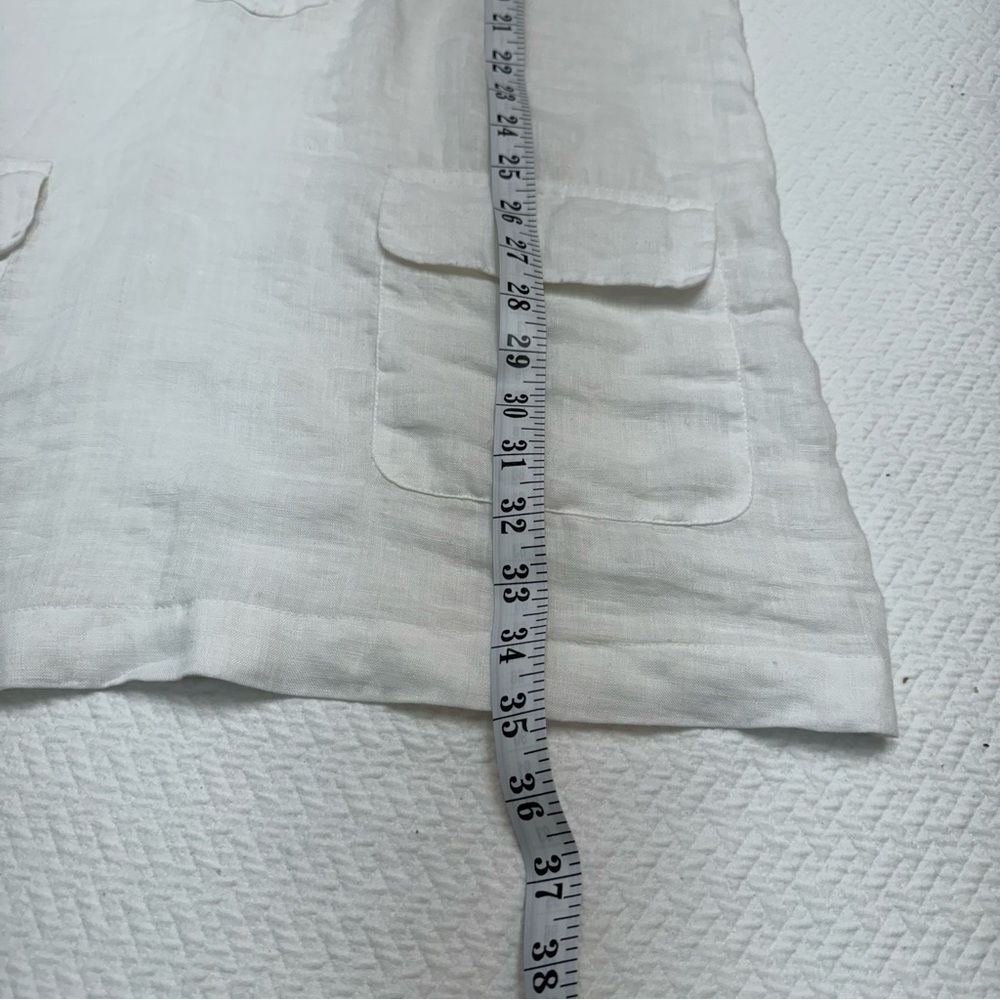 Equipment White 100% Linen Shirt Dress Collar Short Sleeve Size M - Picture 8 of 9